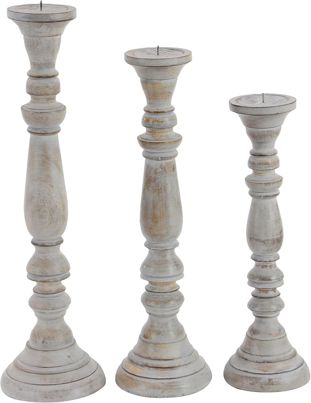 Wooden Candle Stand Set of 3 E716992