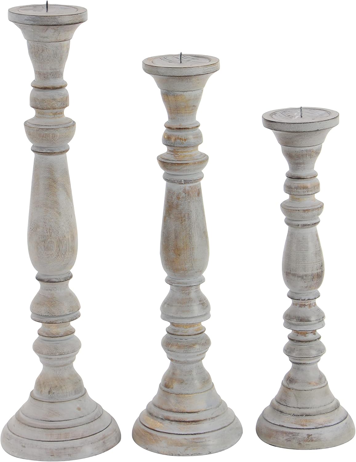 Wooden Candle Stand Set of 3 E716992