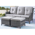 Rattan Wicker Sectional Sofa Set with Ottomans M88560