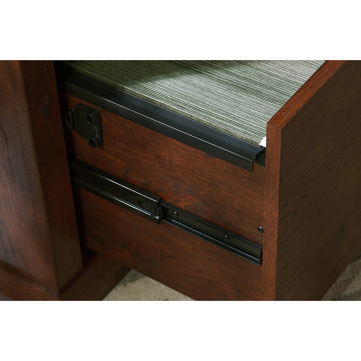 L Desk with Hutch File & Bookcase Antique Cherry Engineered Wood G9135