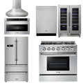36 Propane Gas Range, Range Hood, Microwave, Refrigerator, Dishwasher, Wine Cooler L3126