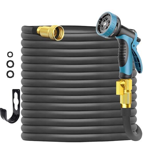 100 ft Lightweight No-Kink Leakproof Garden Hose with Spray Nozzle C408701