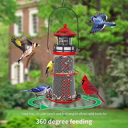14'' Hanging Mesh Solar Bird Feeder with Rotating Beacon P43638
