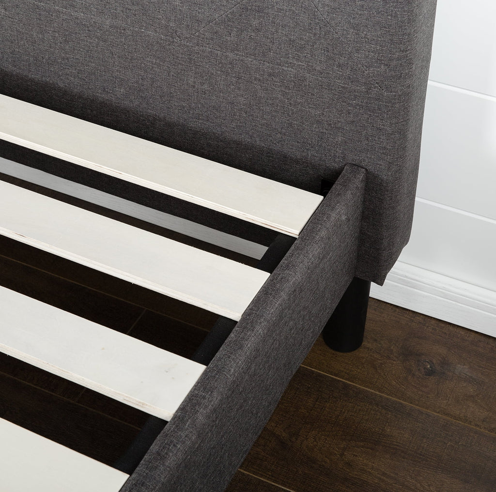 Dark Grey Upholstered Platform Bed M666