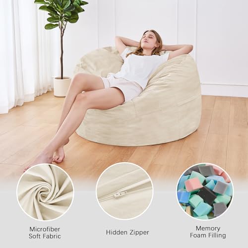 Charcoal Bean Bag Chair with Micro Fiber Cover L35575
