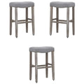 29" Upholstered Saddle Seat Bar Stool Set of 3 P916