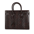 Brown Woven Leather Small Sac De Jour F39720