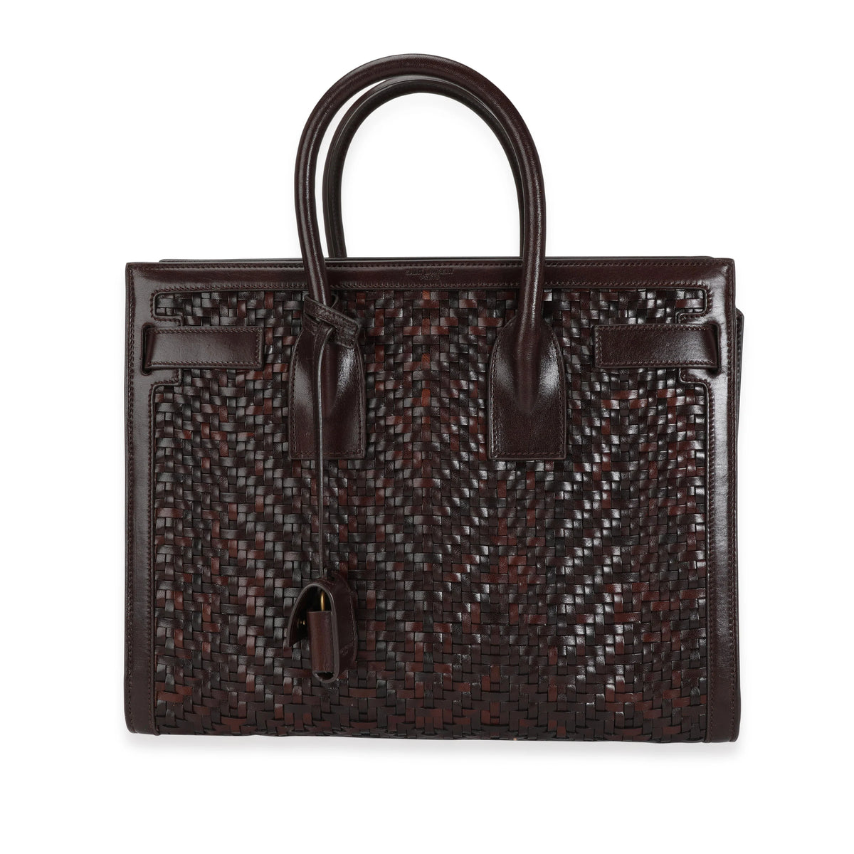 Brown Woven Leather Small Sac De Jour F39720