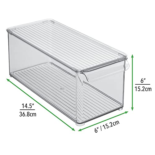 Clear Plastic 2 Pack Food Storage Container Bin with Lid E9224