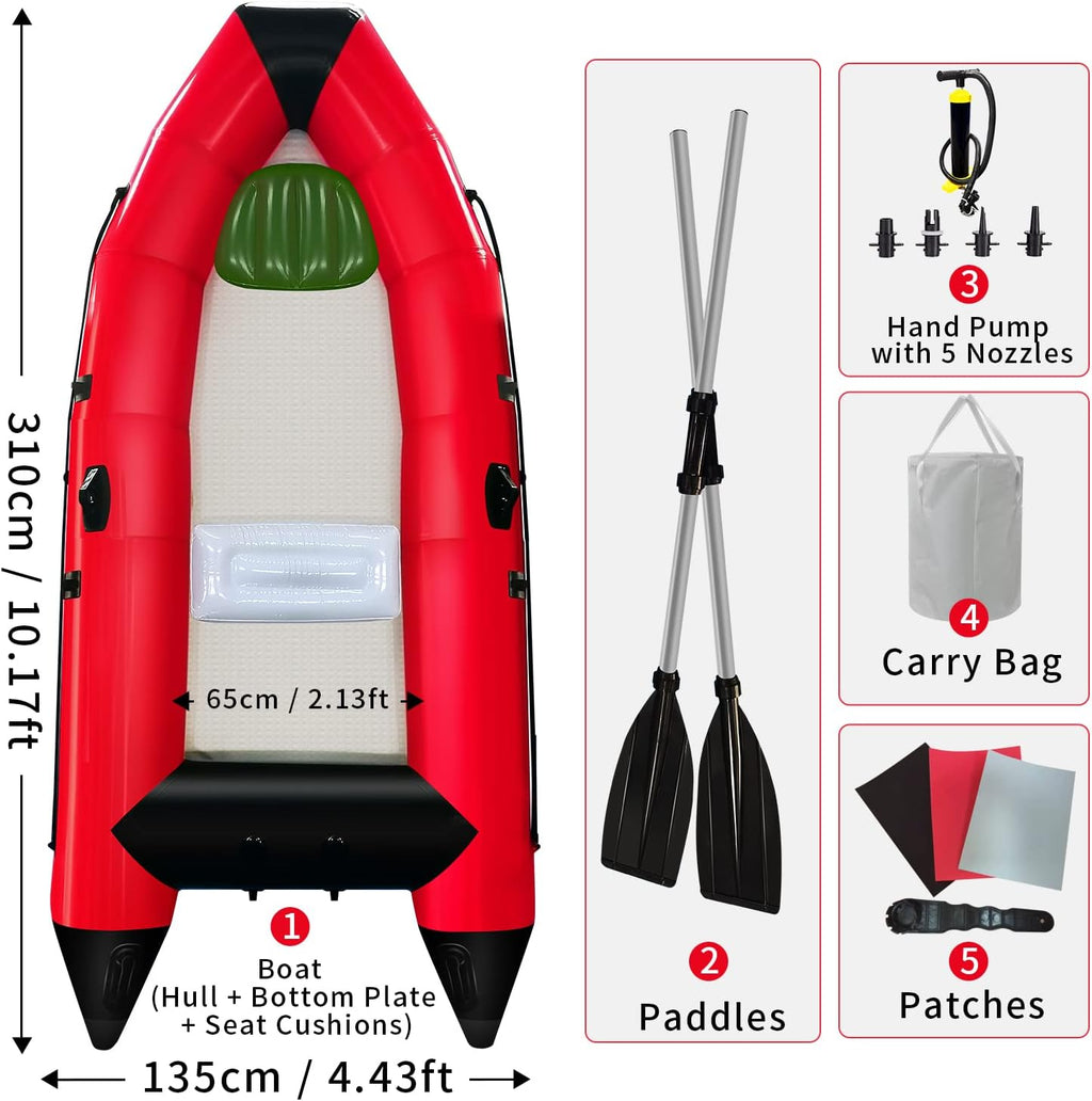 10ft Inflatable Boat with Oars Air Pump A35625
