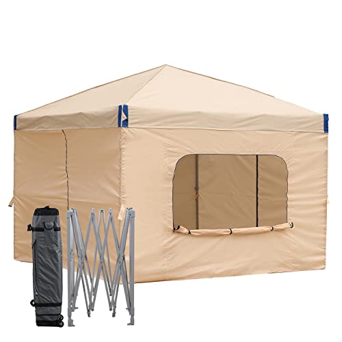 12x12 FT Pop-Up Canopy Tent with Roller Bag and Curtain, Iron Frame, 210D Oxford Fabric P6981