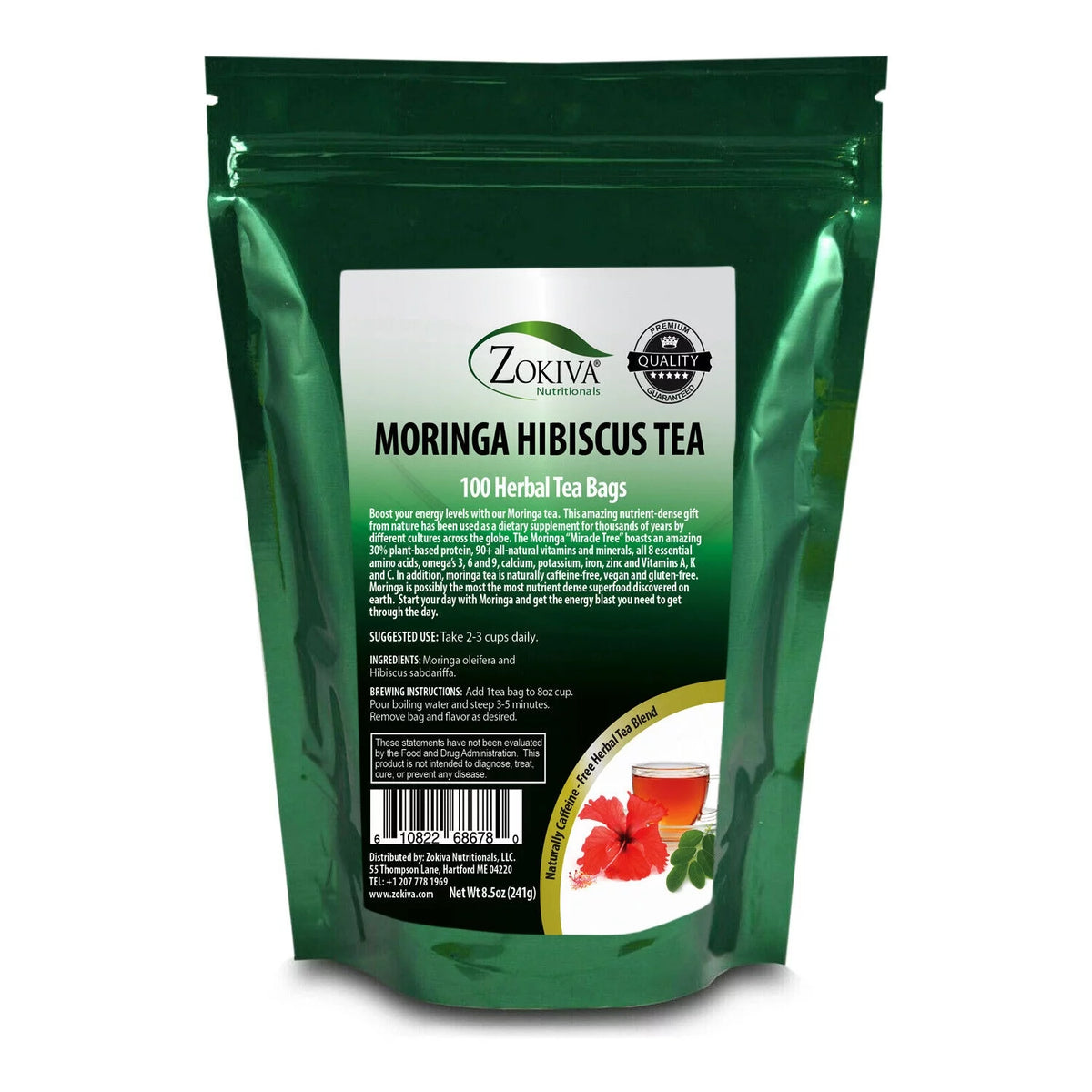 Moringa Hibiscus Herbal Tea Bags (100) P15221