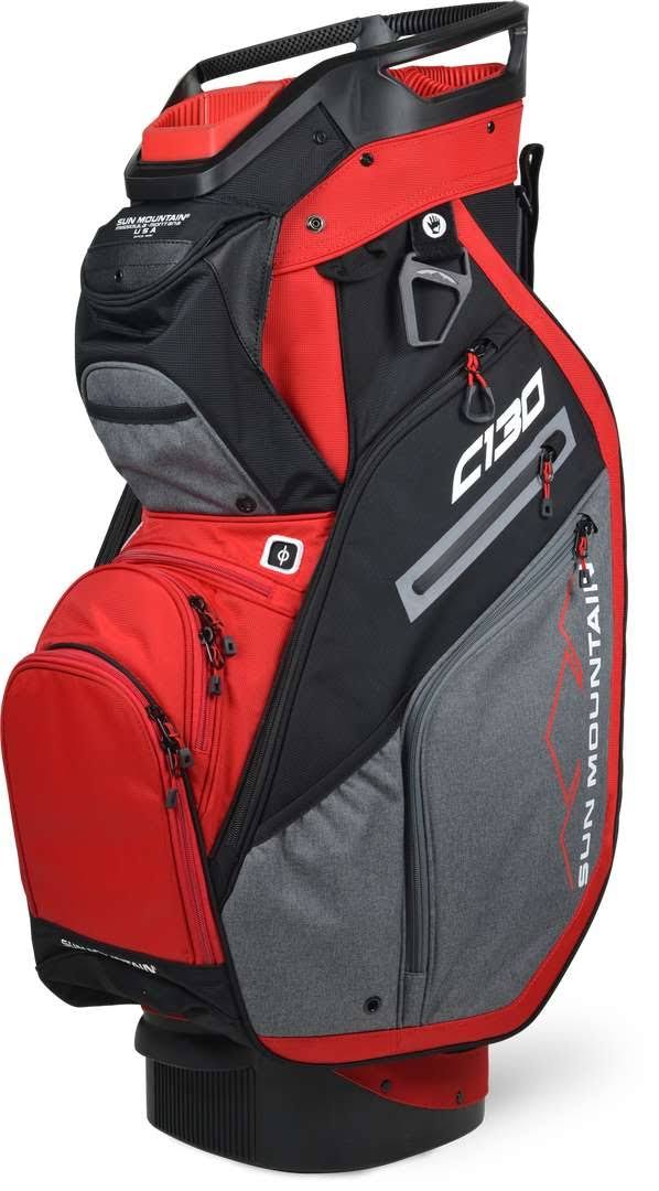 Black Charcoal White Red Cart Bag E409