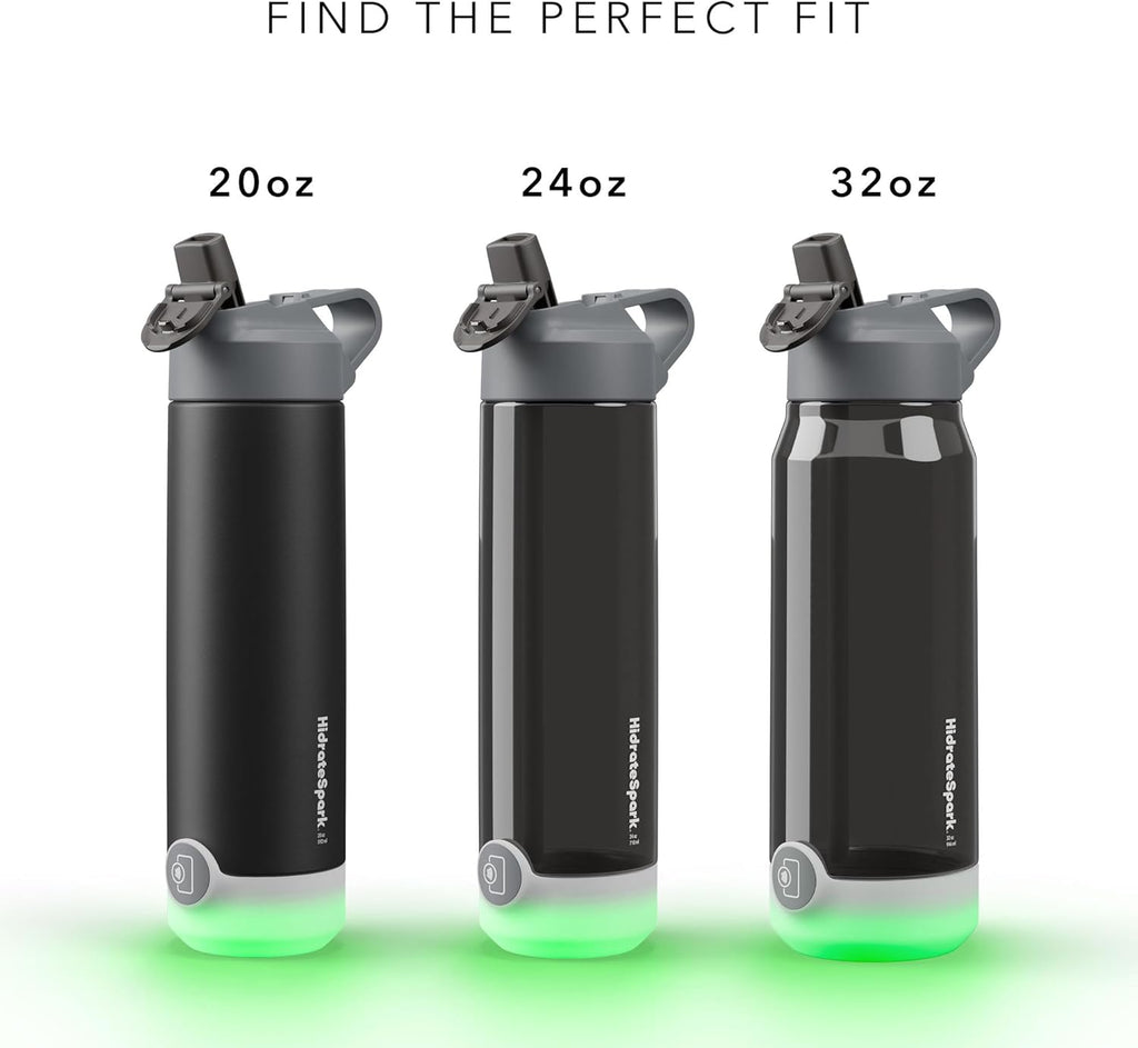 Insulated Stainless Steel Smart Water Bottle, 20 oz, Black W72615