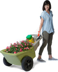 Green 4 Cubic ft. Plastic Wheelbarrow with 2 Wheels V299534