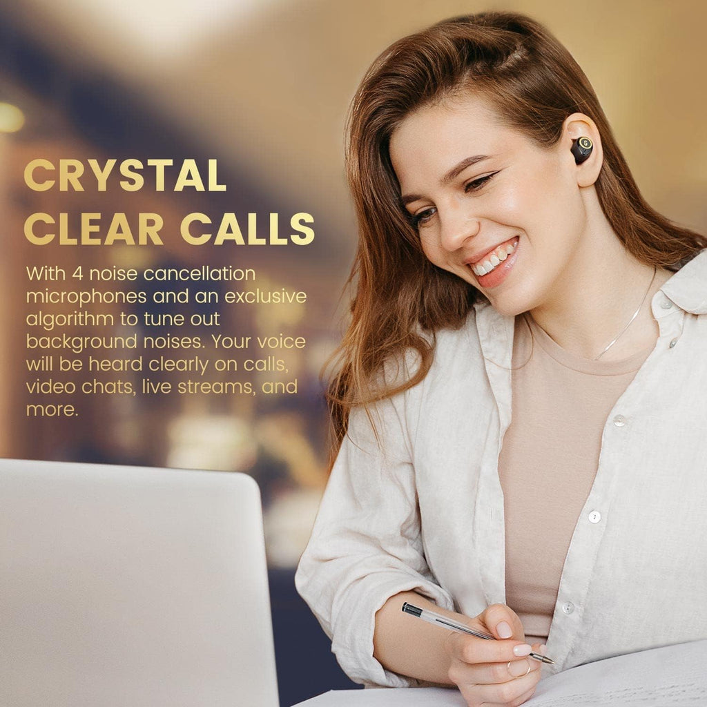 Hybrid Active Noise Cancelling Earbuds, Wireless Bluetooth 5.2 Earphones with ANC Transparent Mode, 4 Mics, 30H Play Time, IPX5 Waterproof T6321