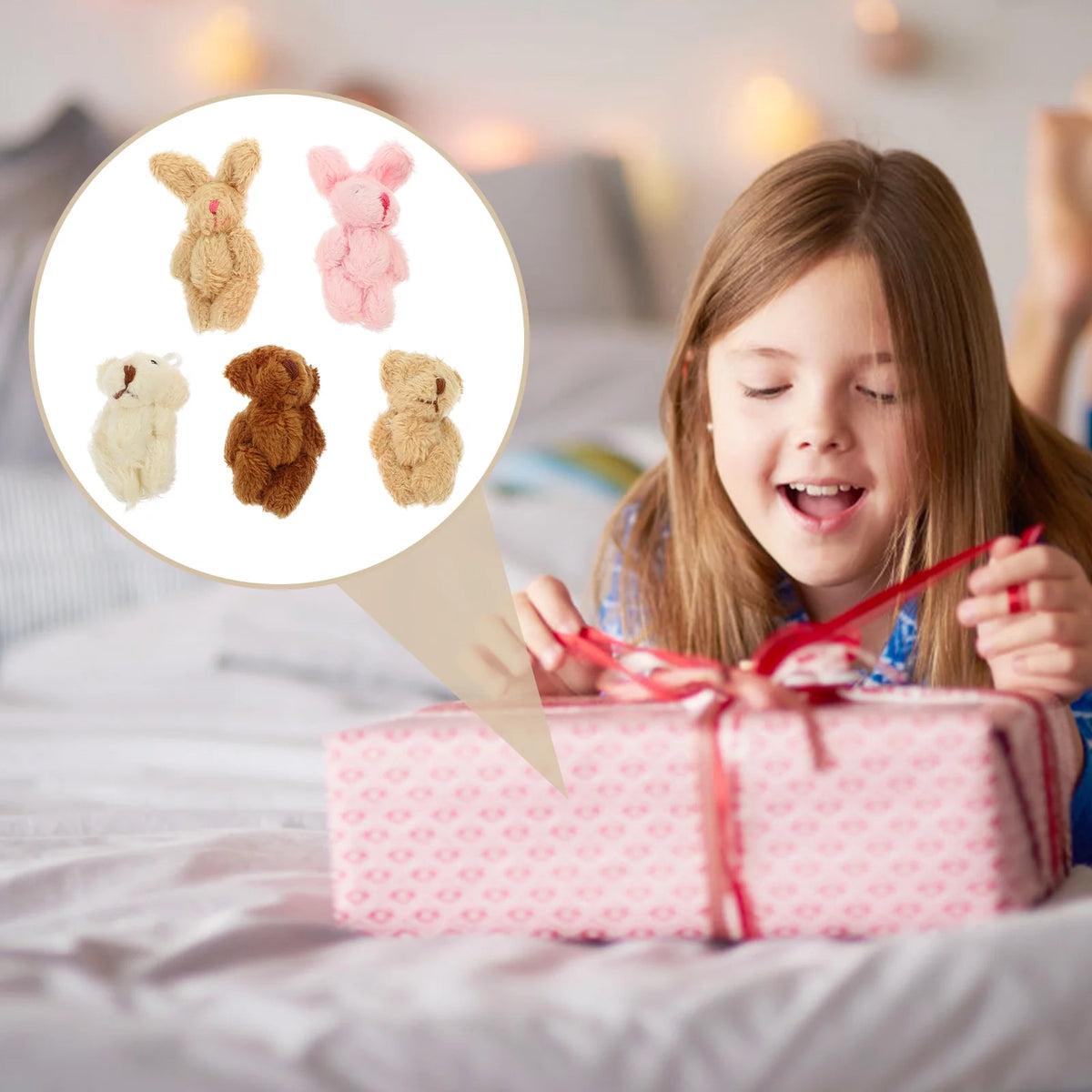 5pcs Miniature Plush Doll Figurines R87919