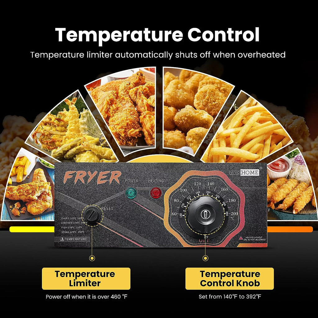 2500W 10.6 QT Electric Deep Fryer with Removable Basket P33254