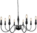 Matte Black 8 Light Rustic Industrial Chandelier C238