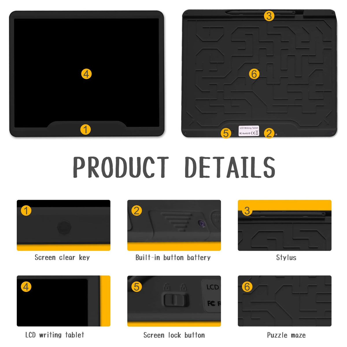 15 Inch LCD Writing Tablet Black T1888