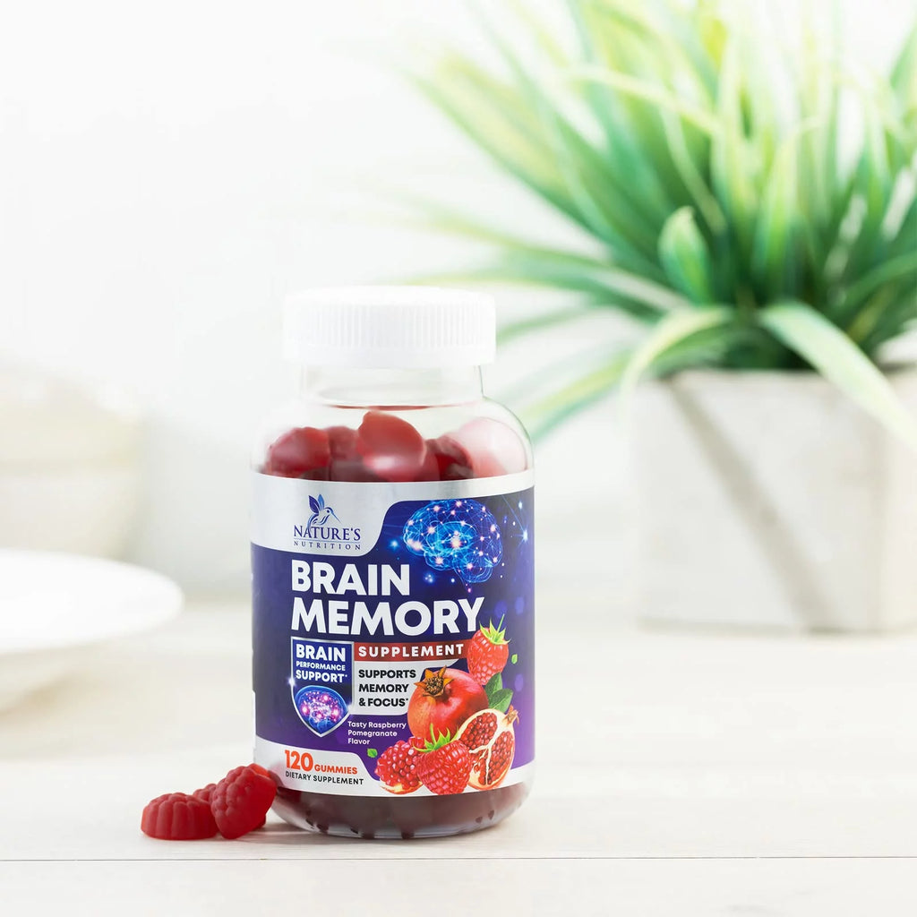 Nootropic Brain Booster Memory Supplement Gummy with B12, Phosphatidylserine, Coffee Extract - 120 Gummies T7074