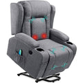 Black Linen Power Lift Recliner Chair B3470