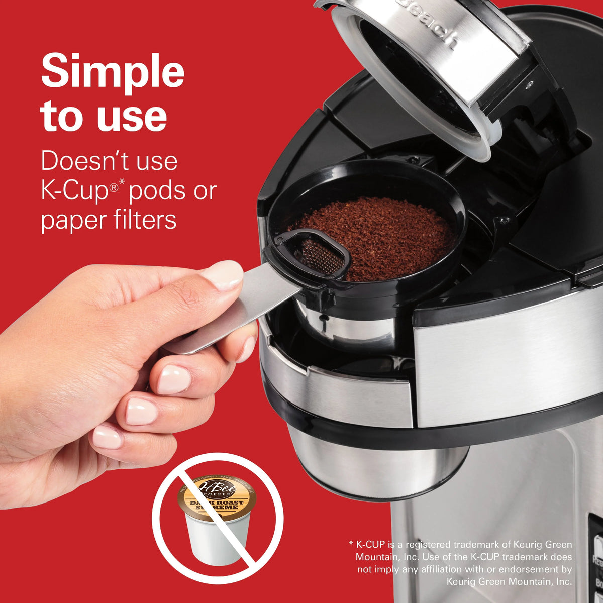 Single-Serve Coffee Maker, 14 oz., Stainless Steel A235