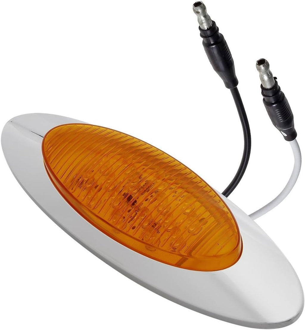 10Pcs 6-1/2inch Amber Clearance Marker Light with Bullet Terminal M9893