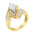 14K Yellow Gold Diamond Marquise Shaped Ring P4564
