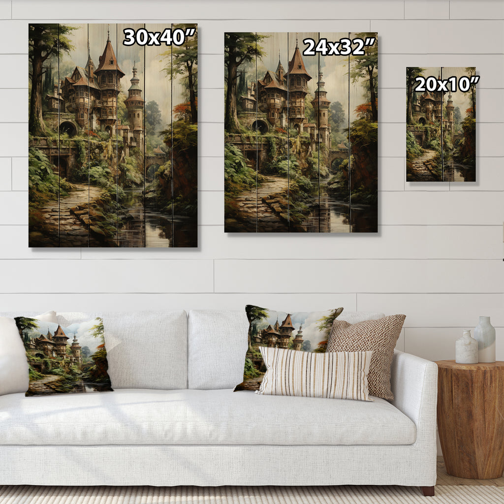Rustic Wall Art Print on Natural Pine Wood M16355