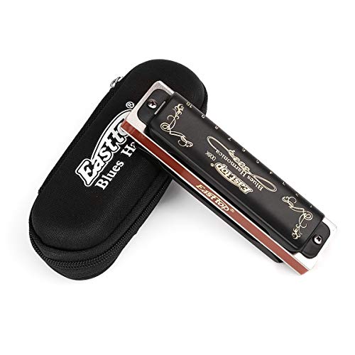 Harmonica Key of G 10 Hole 20 Tone Black with Case & Cleaning Cloth G885950