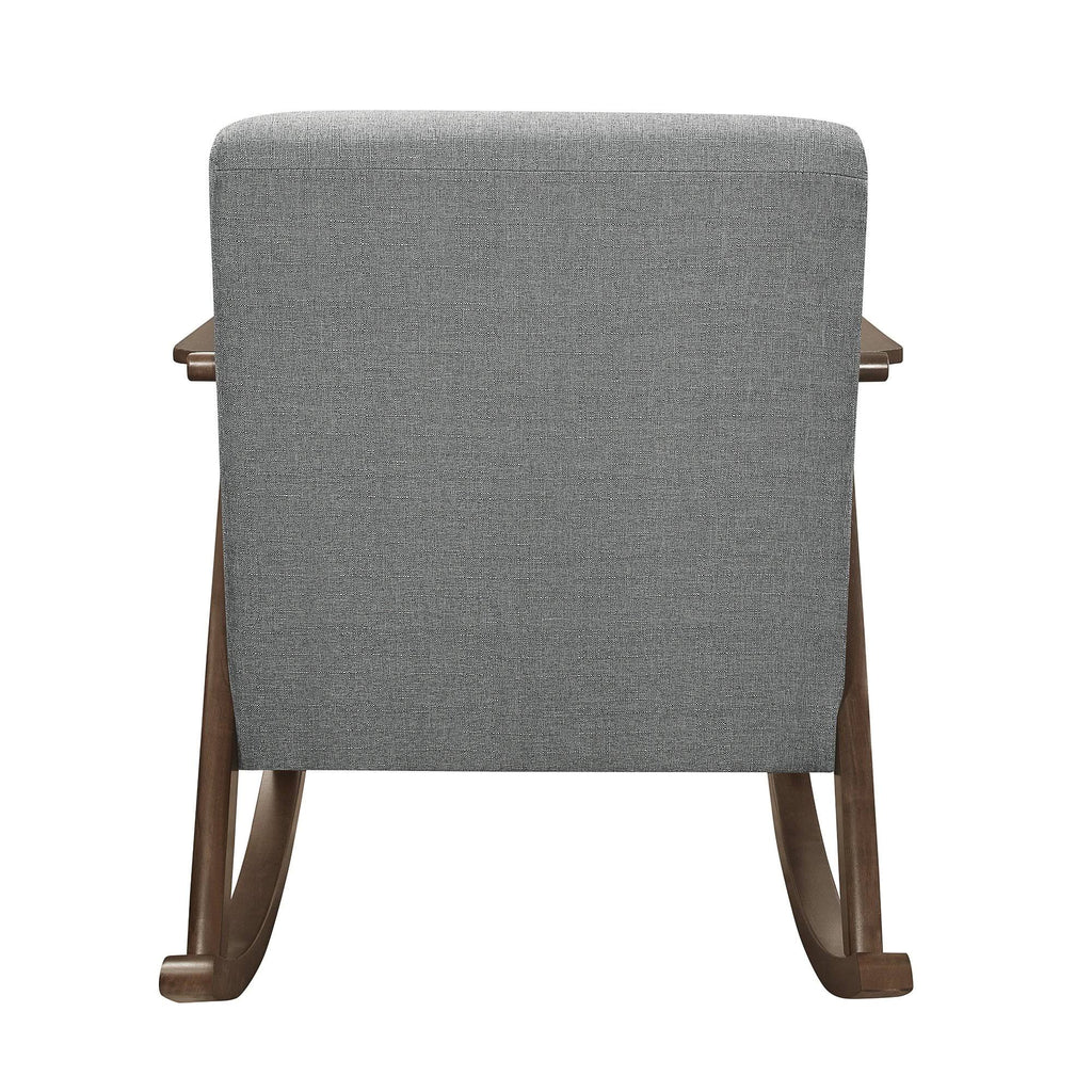 Textured Fabric Rocking Chair in Dark Walnut/Gray B963841