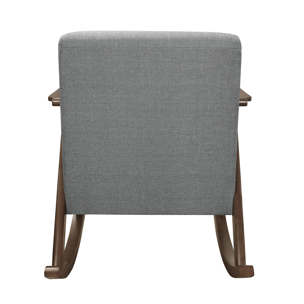 Textured Fabric Rocking Chair in Dark Walnut/Gray B963841