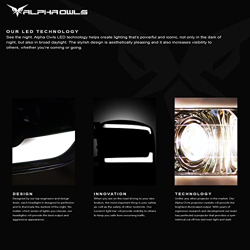 Black Amber Crystal Headlights with LED Light Bar O79458