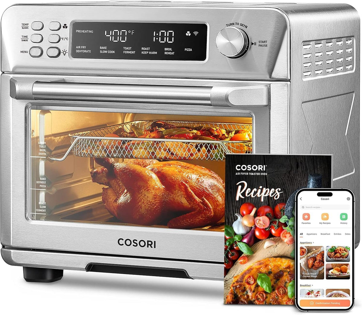 12-in-1 Convection Air Fryer Toaster Oven with Basket Accessories Y20497