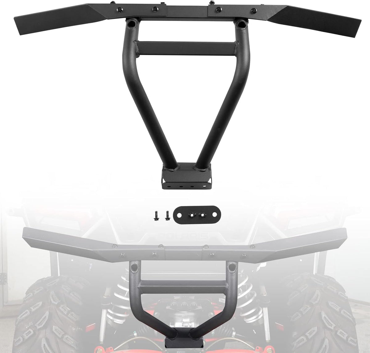 Black Heavy Duty Steel Front Bumper for Polaris Sportsman XP 1000 850 S L470