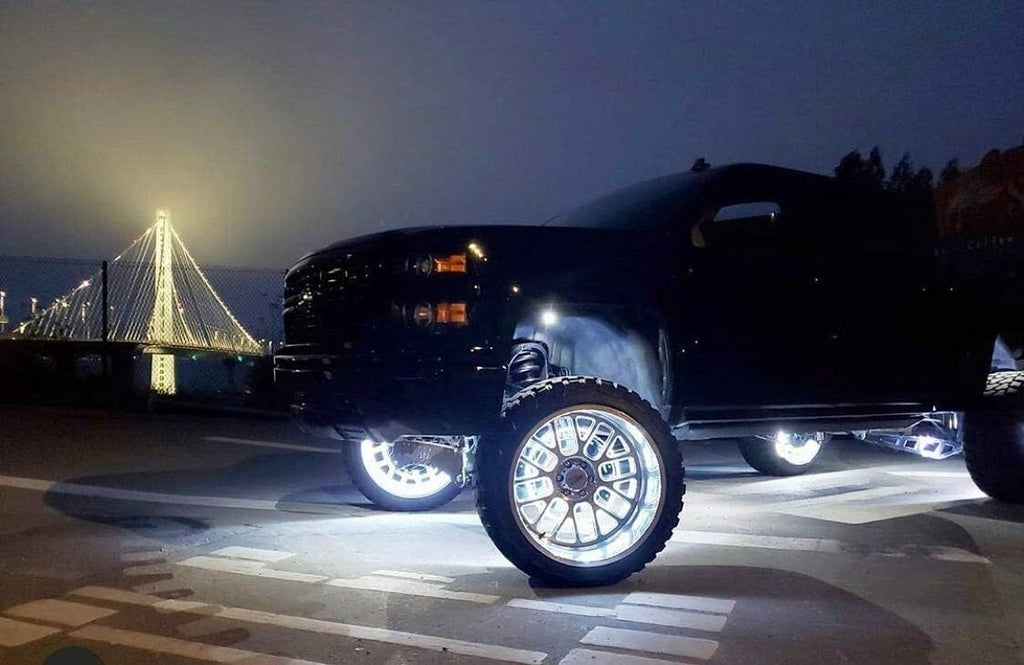 4PCS Pure White Wheel Rim Lights with Underglow Strip P78158
