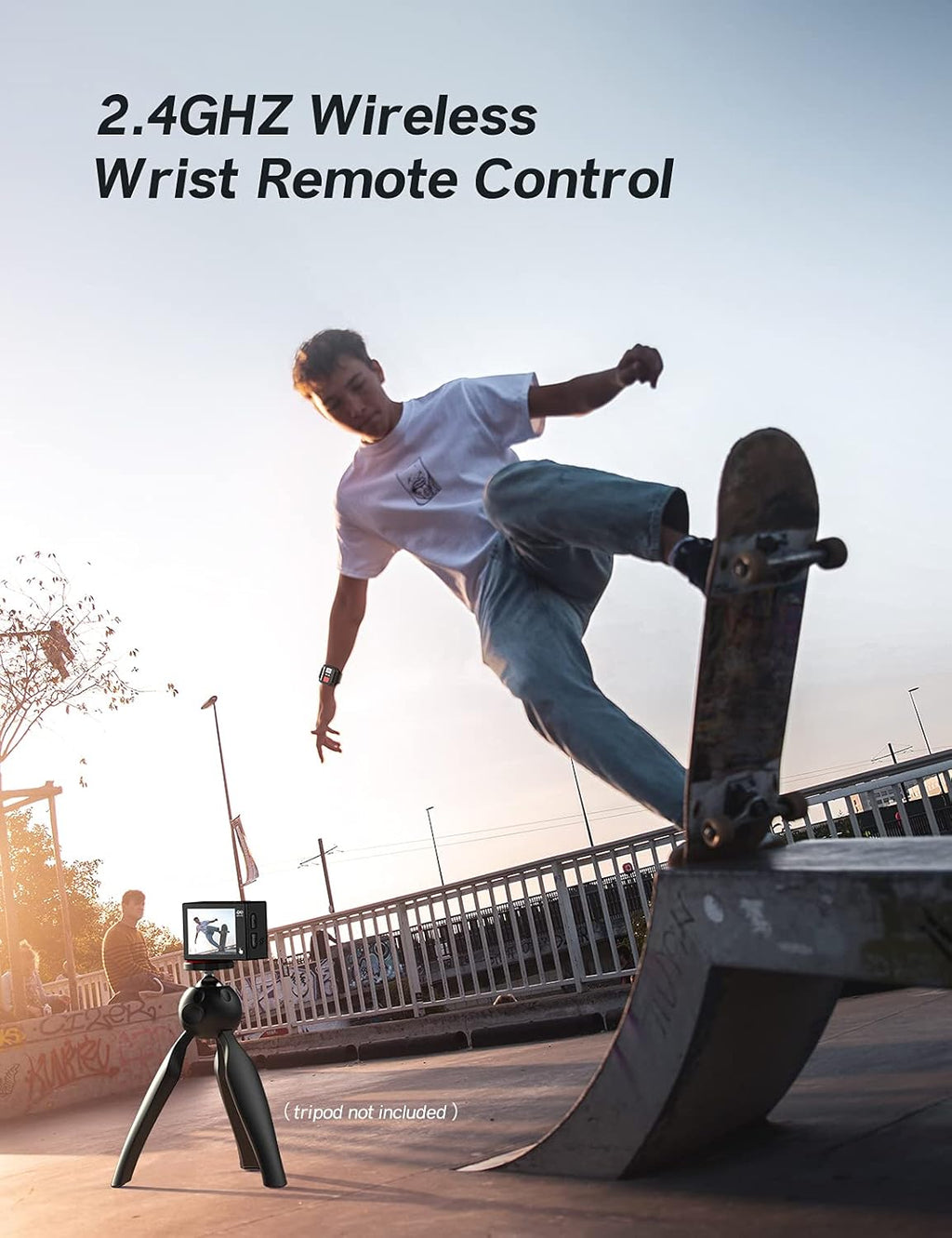4K/60FPS Waterproof Action Camera with Touch Screen WiFi and 2X1350mAh Batteries X868739