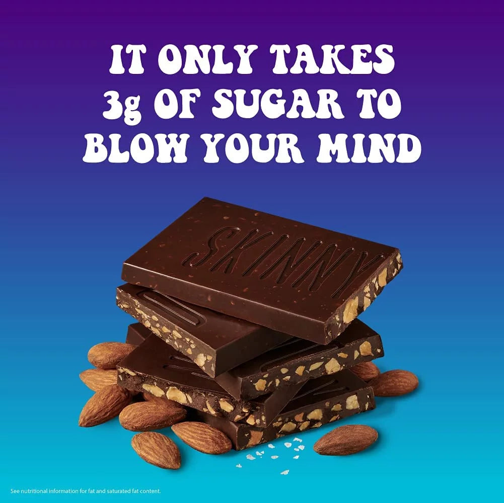 Dark Chocolate Almond Sea Salt 2.8oz Chocolate Bar Pack of 6 X11404