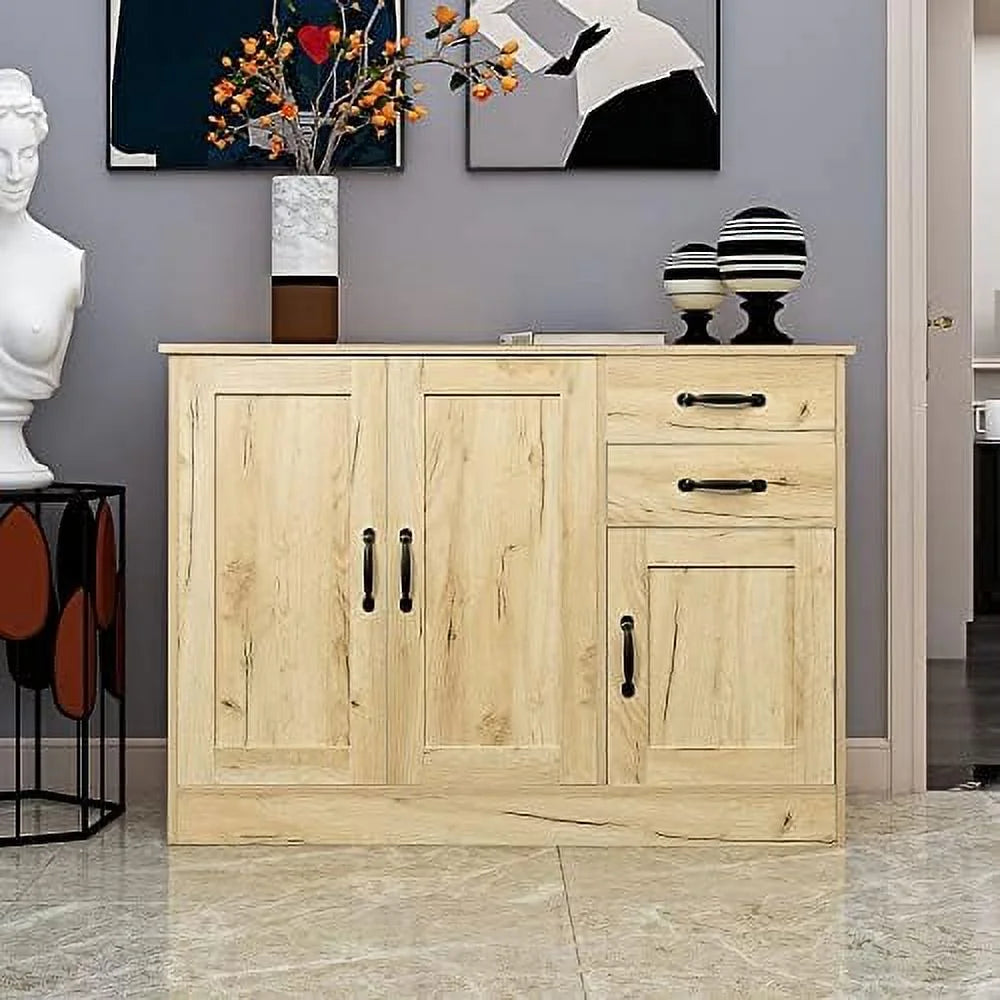 Wood Buffet Sideboard Cabinet with Adjustable Shelves S18352