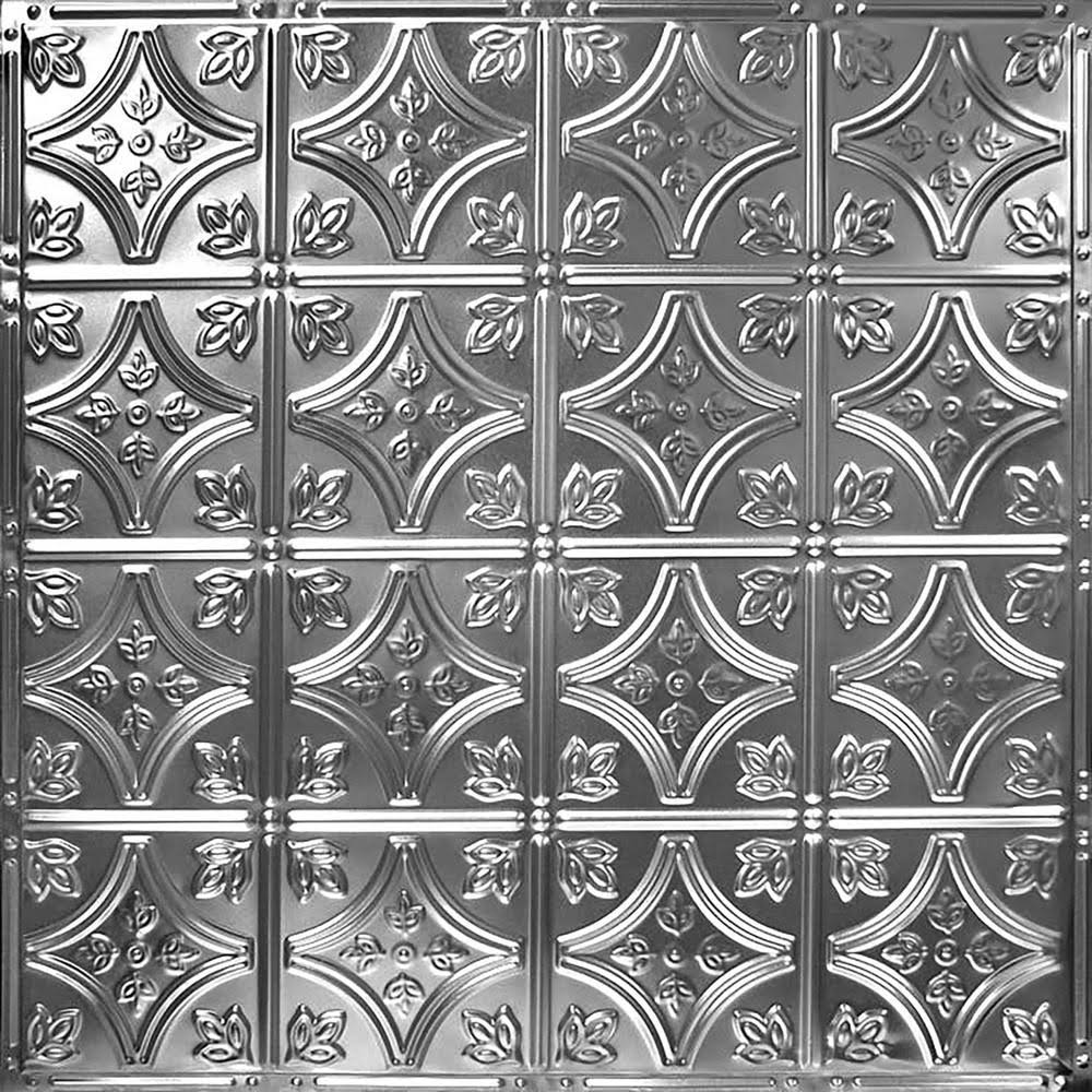 24-in x 24-in Brushed Satin Nickel Backsplash Panels O358593