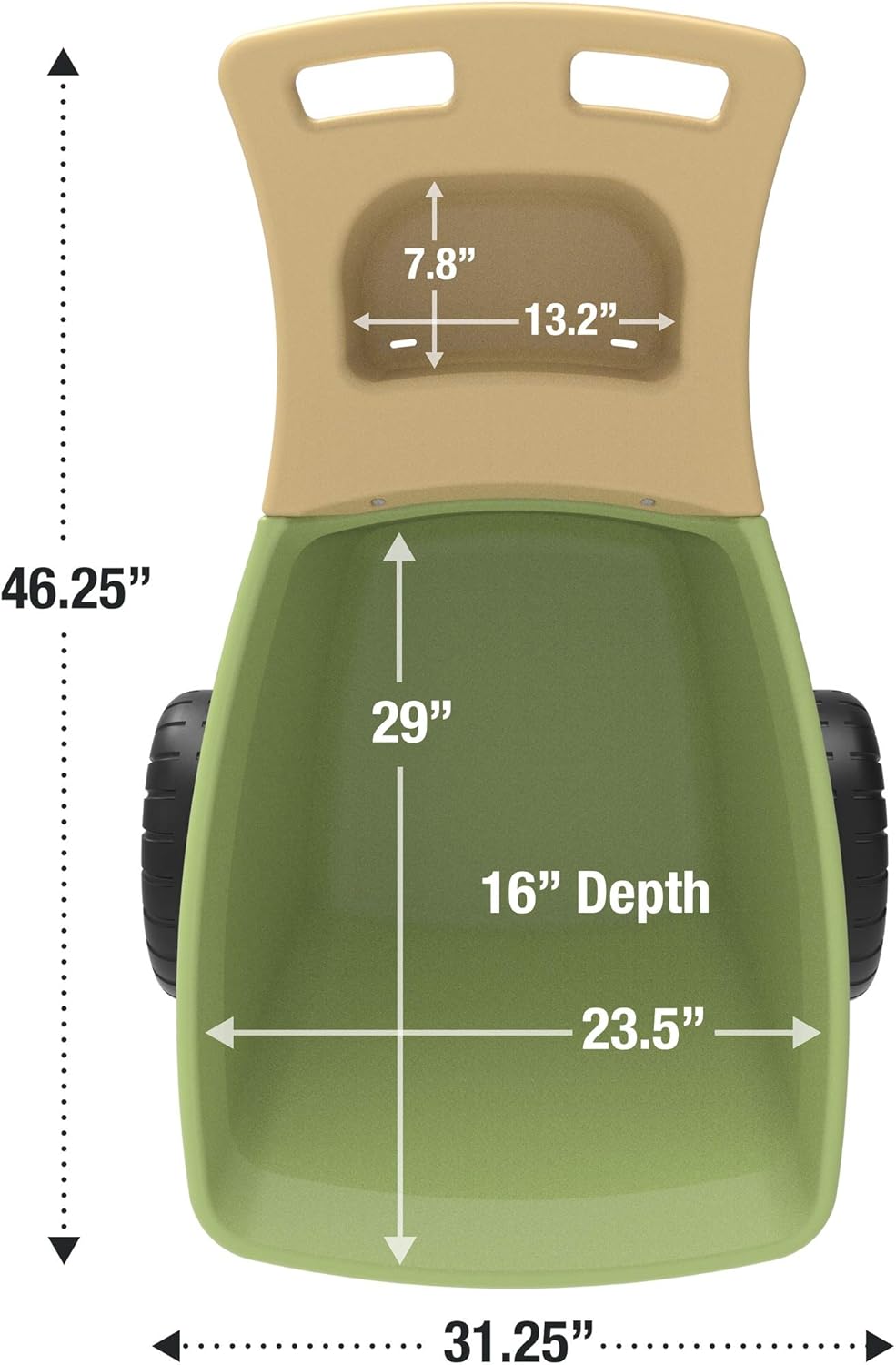 Green 4 Cubic ft. Plastic Wheelbarrow with 2 Wheels V299534