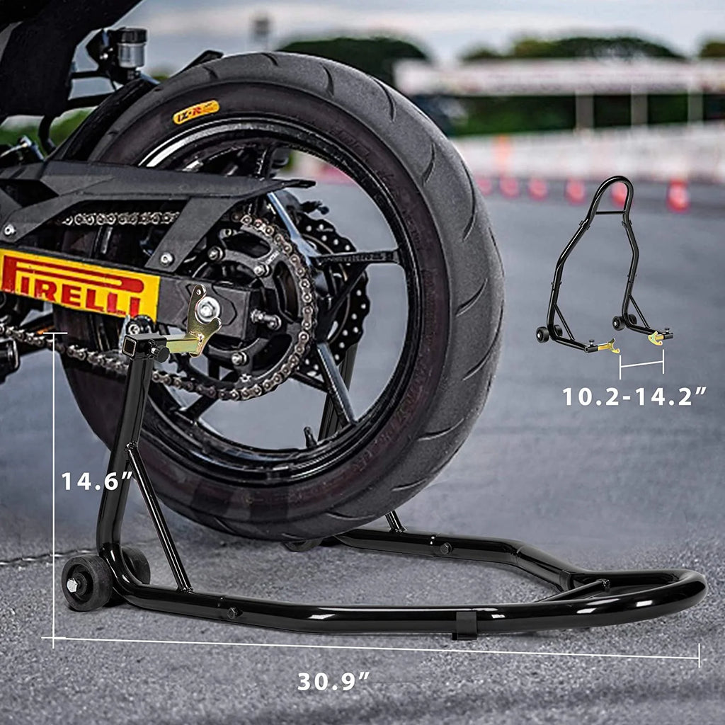 Heavy Duty Motorcycle Rear Wheel Lift Sport Bike Swingarm Spool Paddock Stand Combo J51232