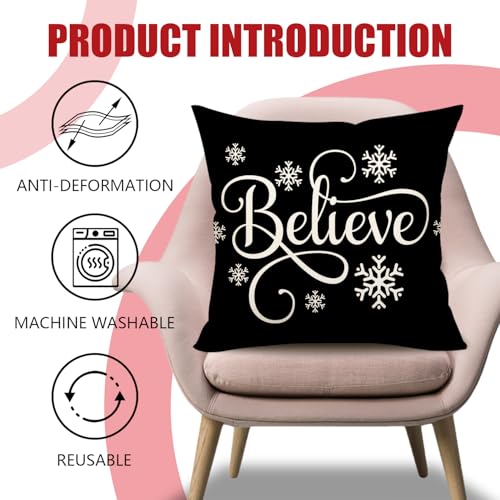 Buffalo Check 18x18 Set of 4 Red Black Throw Pillow Covers D55263
