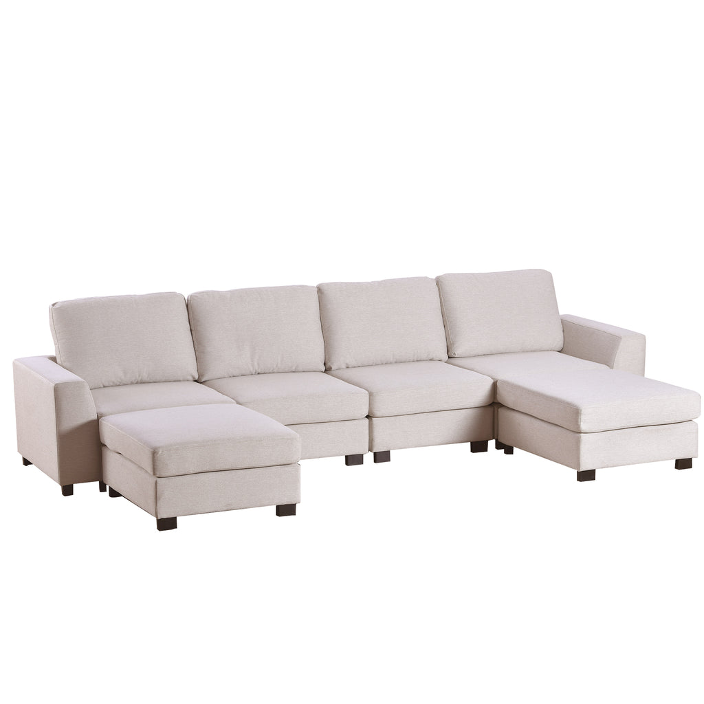 U Shaped Sofa with Removable Ottomans T444
