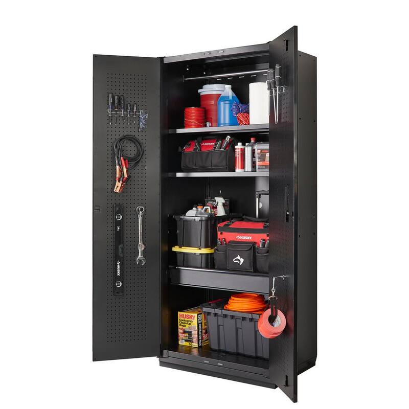 Heavy Duty 20-Gauge Steel Freestanding Garage Cabinet in Black B7506