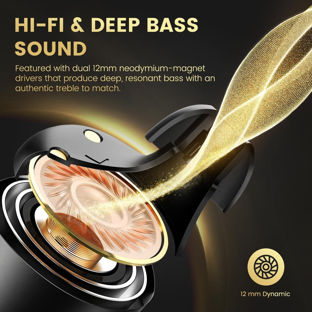 Hybrid Active Noise Cancelling Earbuds, Wireless Bluetooth 5.2 Earphones with ANC Transparent Mode, 4 Mics, 30H Play Time, IPX5 Waterproof T6321