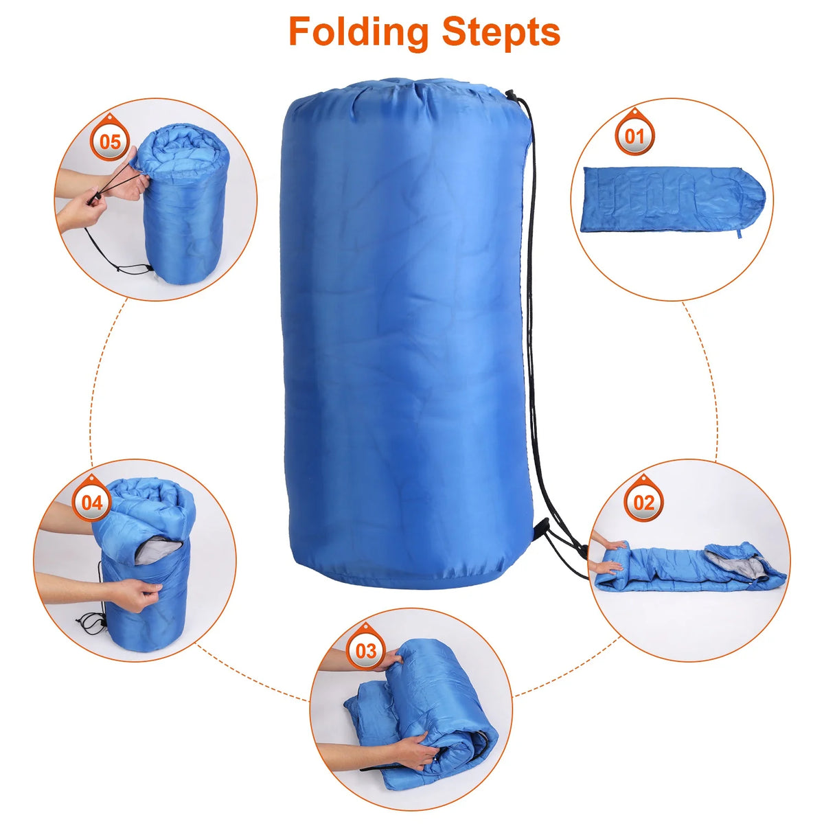 Royal Blue Backpacking Sleeping Bag with Carry Bag X7592