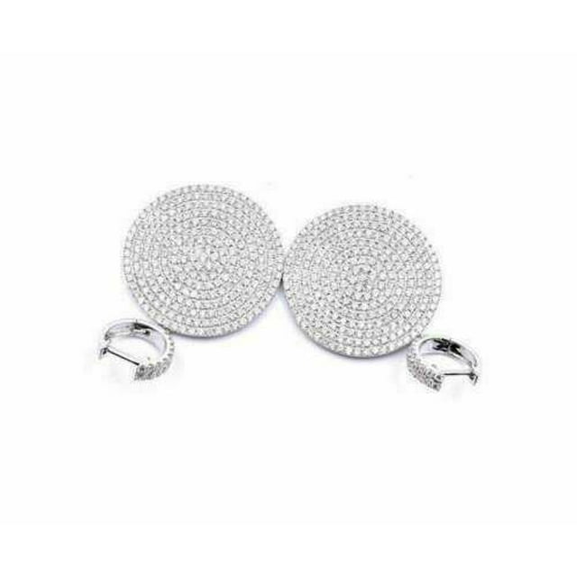 14K White Gold Round Drop Earring N789359