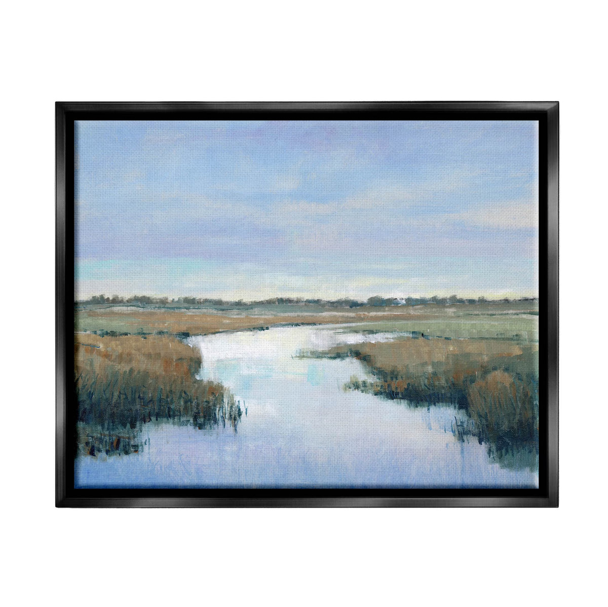 Jet Black Floating Framed Canvas Print Wall Art K2929